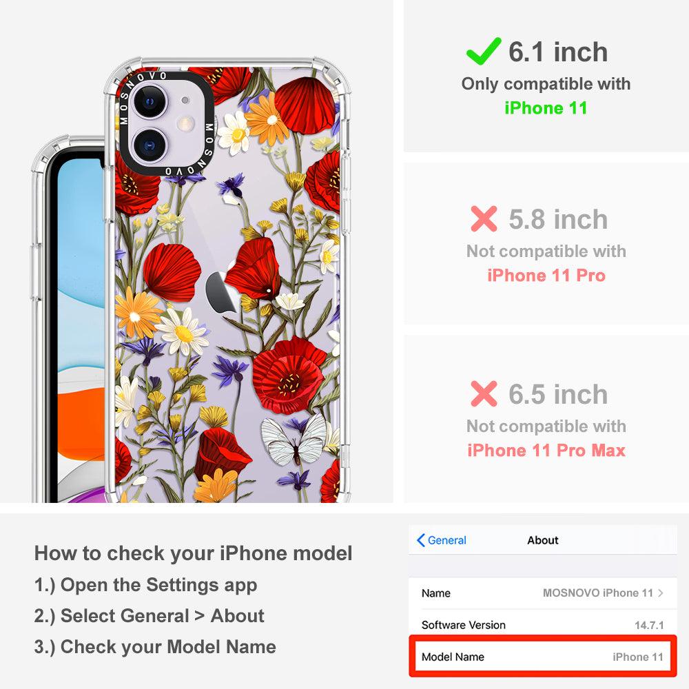 Poppy Floral Phone Case - iPhone 11 Case - MOSNOVO
