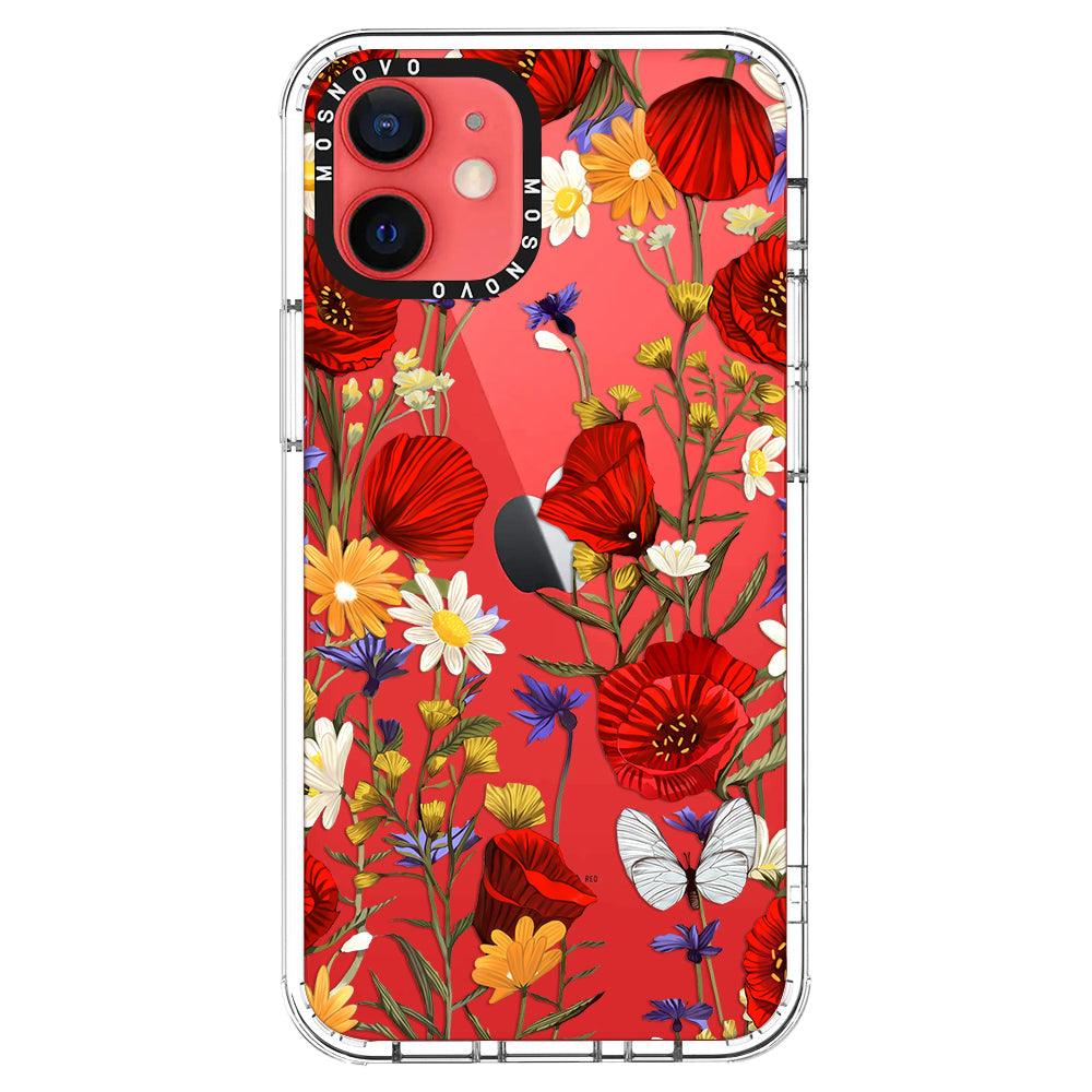 Poppy Floral Phone Case - iPhone 12 Case - MOSNOVO
