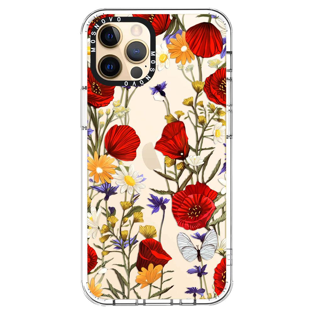 Poppy Floral Phone Case - iPhone 12 Pro Max Case - MOSNOVO