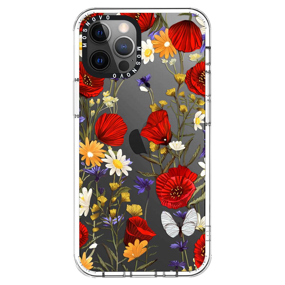Poppy Floral Phone Case - iPhone 12 Pro Max Case - MOSNOVO