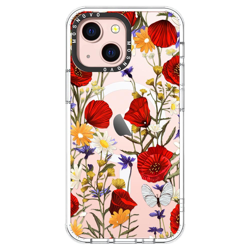 Poppy Floral Phone Case - iPhone 13 Case - MOSNOVO