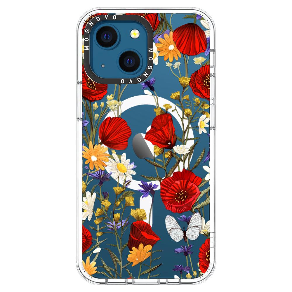 Poppy Floral Phone Case - iPhone 13 Case - MOSNOVO