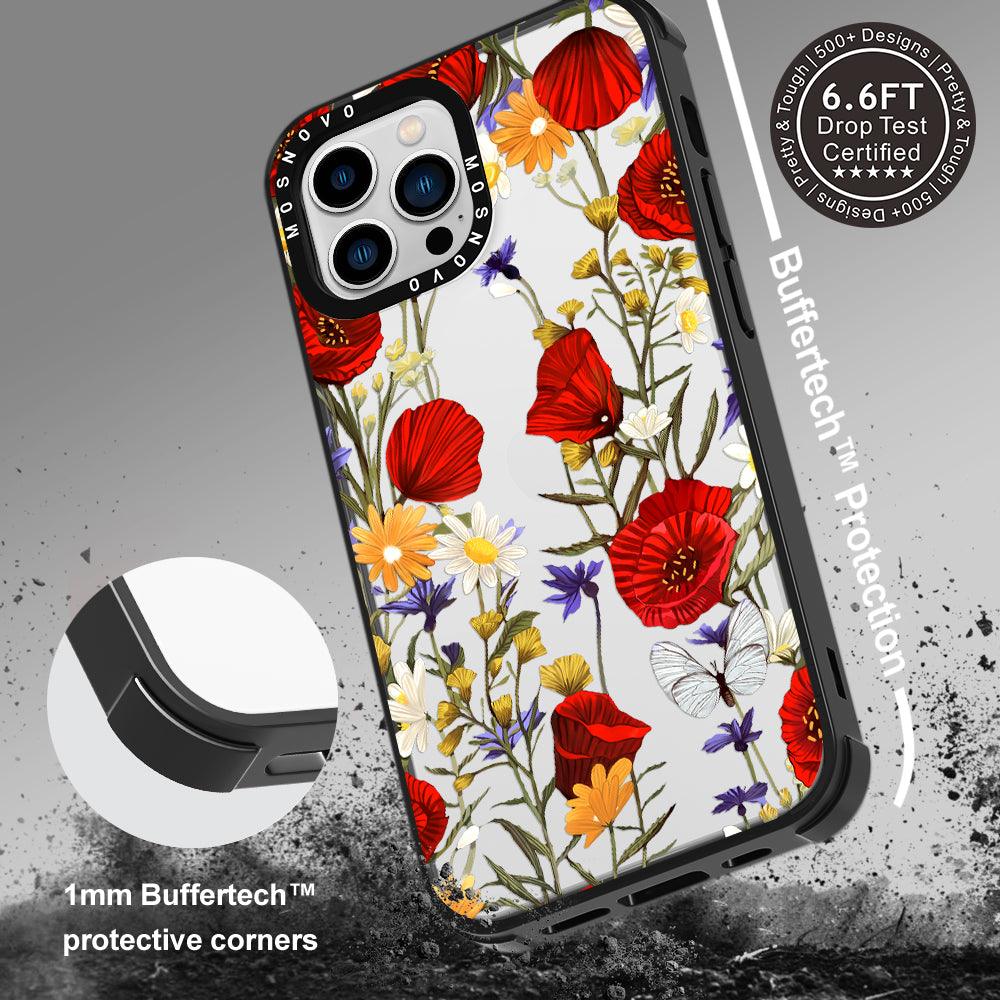 Poppy Floral Phone Case - iPhone 13 Pro Max Case - MOSNOVO