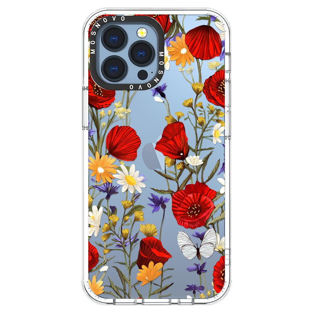 Poppy Floral Phone Case - iPhone 13 Pro Max Case - MOSNOVO