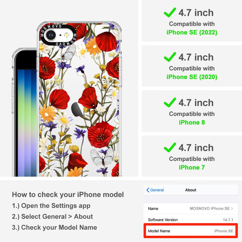 Poppy Floral Phone Case - iPhone SE 2022 Case - MOSNOVO