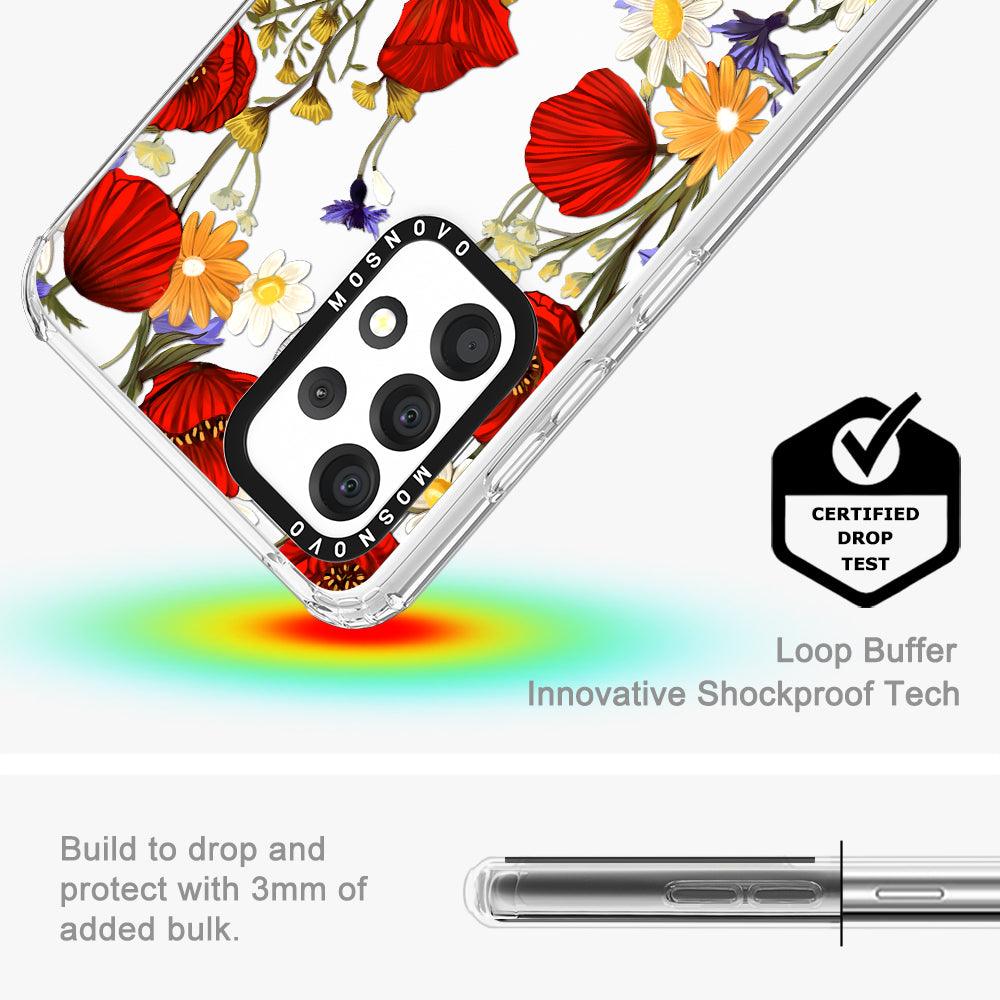 Poppy Floral Phone Case - Samsung Galaxy A53 Case - MOSNOVO