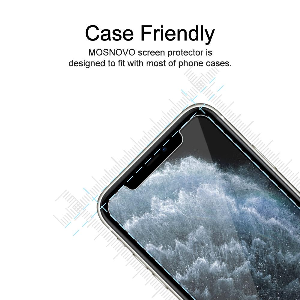 Premium Glass Screen Protector for iPhone 11 Pro Max (2 Pack) - [Easy Installation Kit include] - MOSNOVO