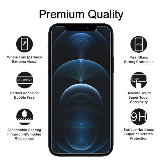 Premium Glass Screen Protector for iPhone 12 Pro Max (2 Pack) - [Easy Installation Kit include] - MOSNOVO