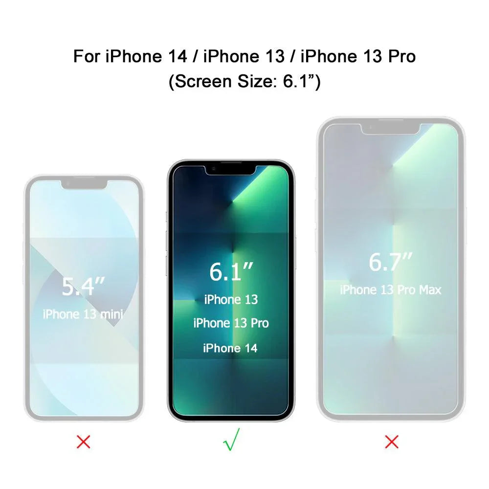 Premium Glass Screen Protector for iPhone 13 (2 Pack) - [Easy Installation Kit include]