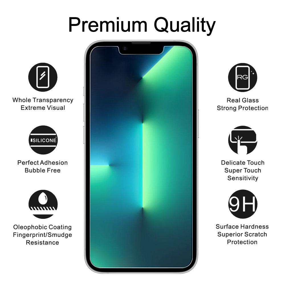Premium Glass Screen Protector for iPhone 13 (2 Pack) - [Easy Installation Kit include] - MOSNOVO
