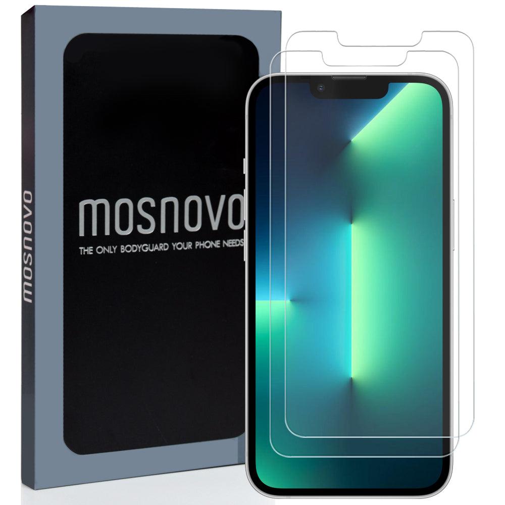 Premium Glass Screen Protector for iPhone 13 Pro Max (2 Pack) - [Easy Installation Kit include] - MOSNOVO