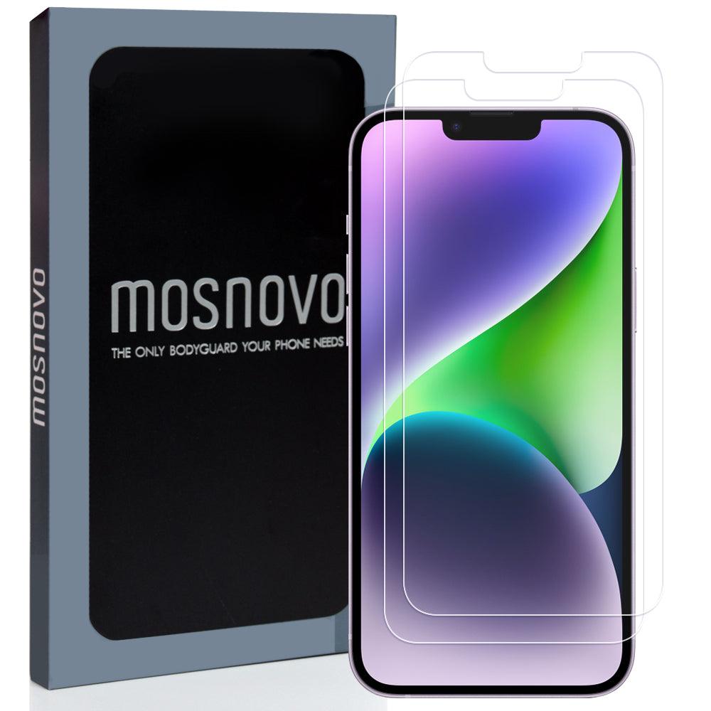 Premium Glass Screen Protector for iPhone 14 (2 Pack) - [Easy Installation Kit include] - MOSNOVO