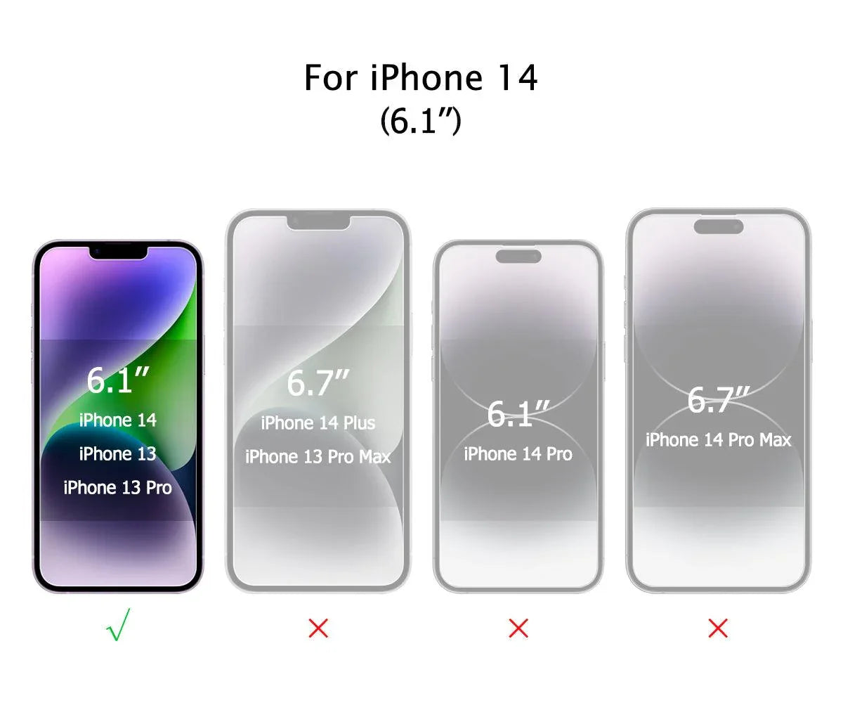 Premium Glass Screen Protector for iPhone 14 (2 Pack) - [Easy Installation Kit include]
