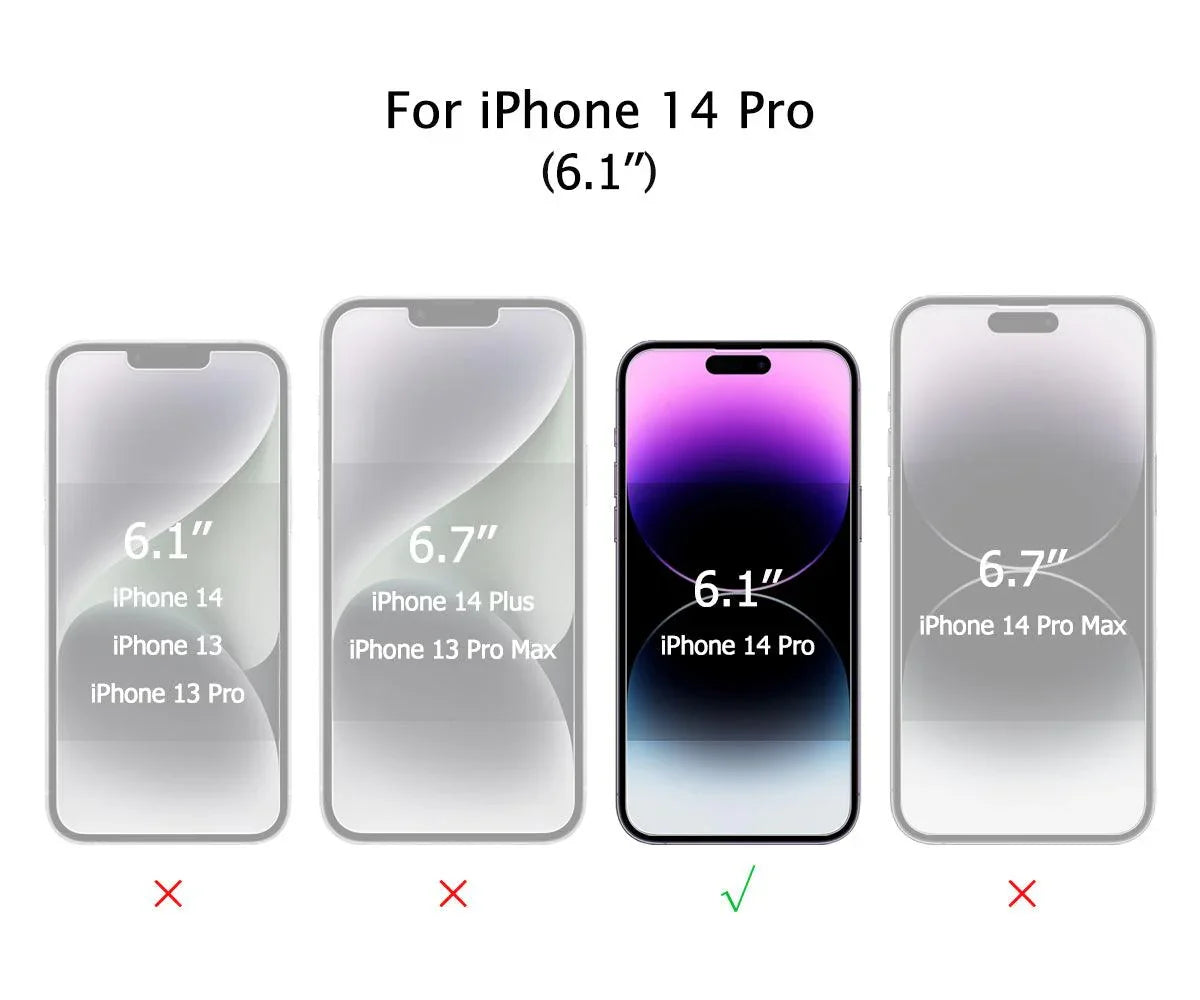 Premium Glass Screen Protector for iPhone 14 Pro (2 Pack) - [Easy Installation Kit include]