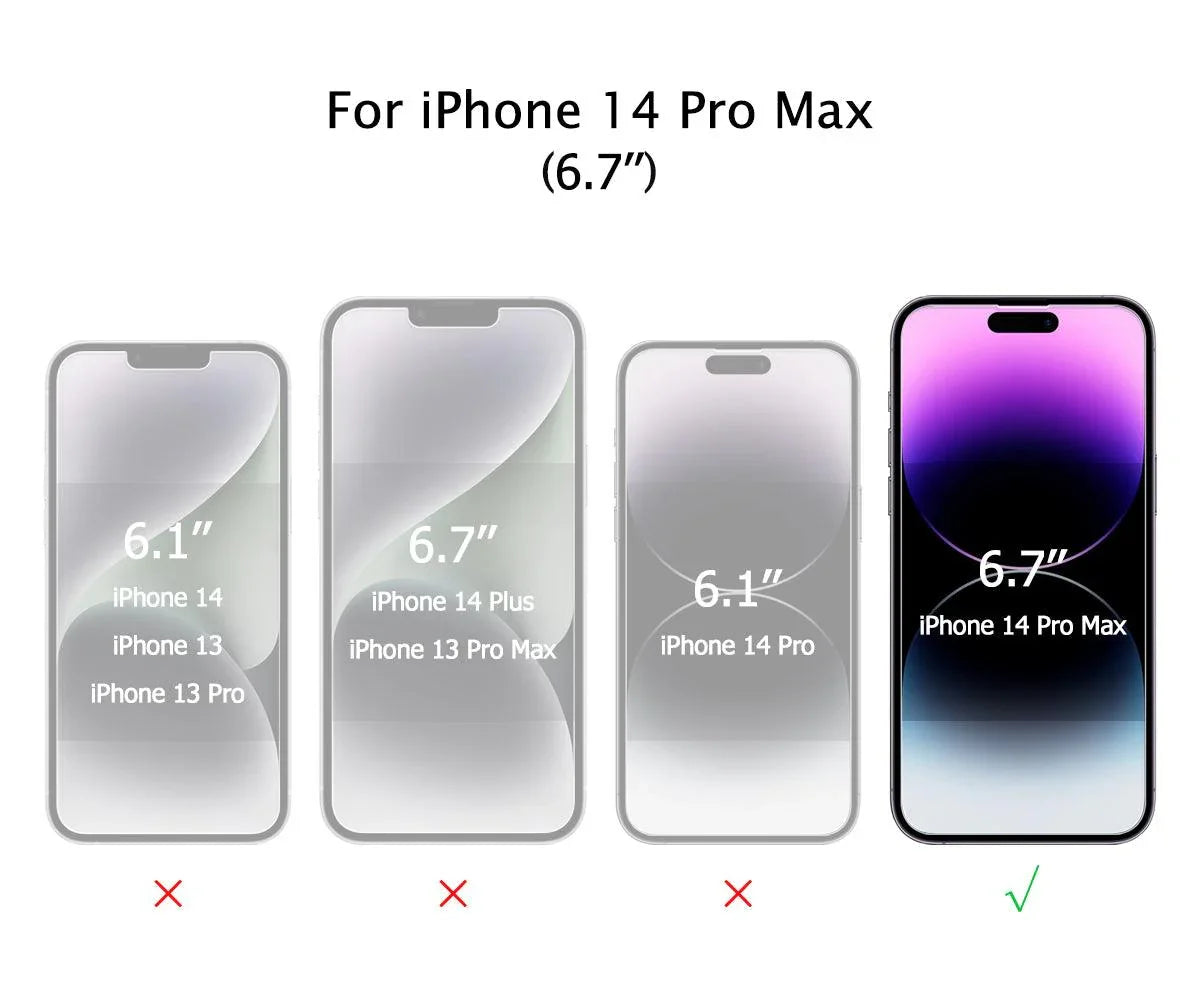 Premium Glass Screen Protector for iPhone 14 Pro Max (2 Pack) - [Easy Installation Kit include]