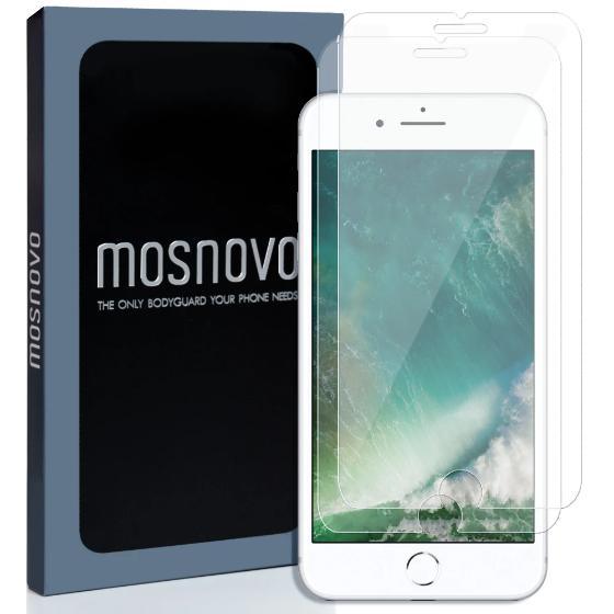 Premium Glass Screen Protector for iPhone 6 Plus/6S Plus (2 Pack) - [Easy Installation Kit include] - MOSNOVO