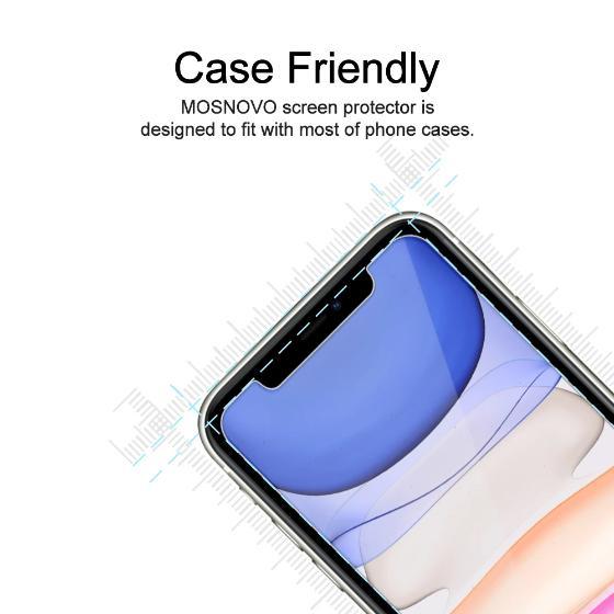 Premium Glass Screen Protector for iPhone XR (2 Pack) - [Easy Installation Kit include] - MOSNOVO