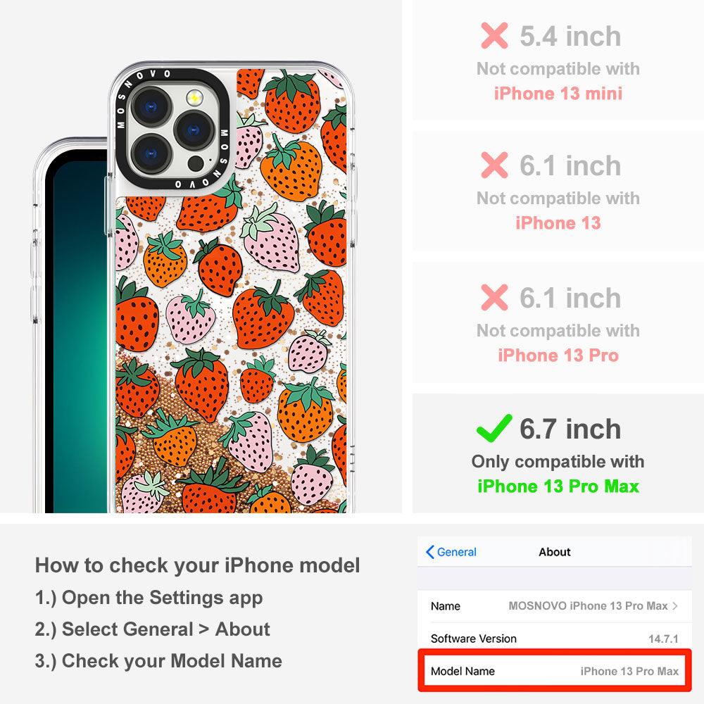 Pretty Strawberries Glitter Phone Case - iPhone 13 Pro Max Case - MOSNOVO