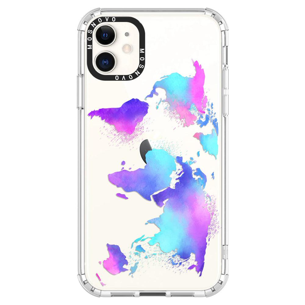 Psychedelic World Map Phone Case - iPhone 11 Case - MOSNOVO