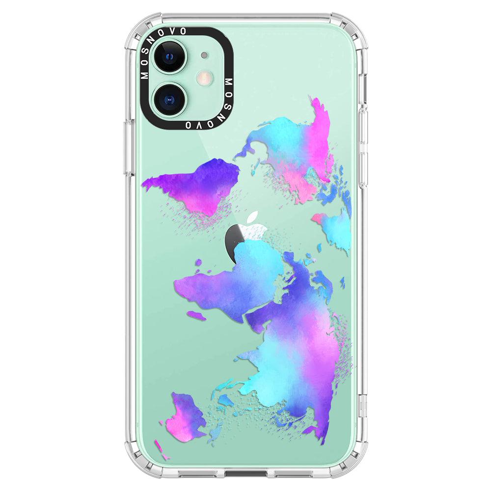 Psychedelic World Map Phone Case - iPhone 11 Case - MOSNOVO