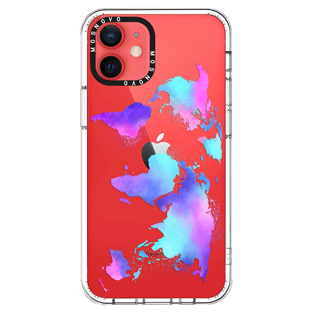 Psychedelic World Map Phone Case - iPhone 12 Case - MOSNOVO