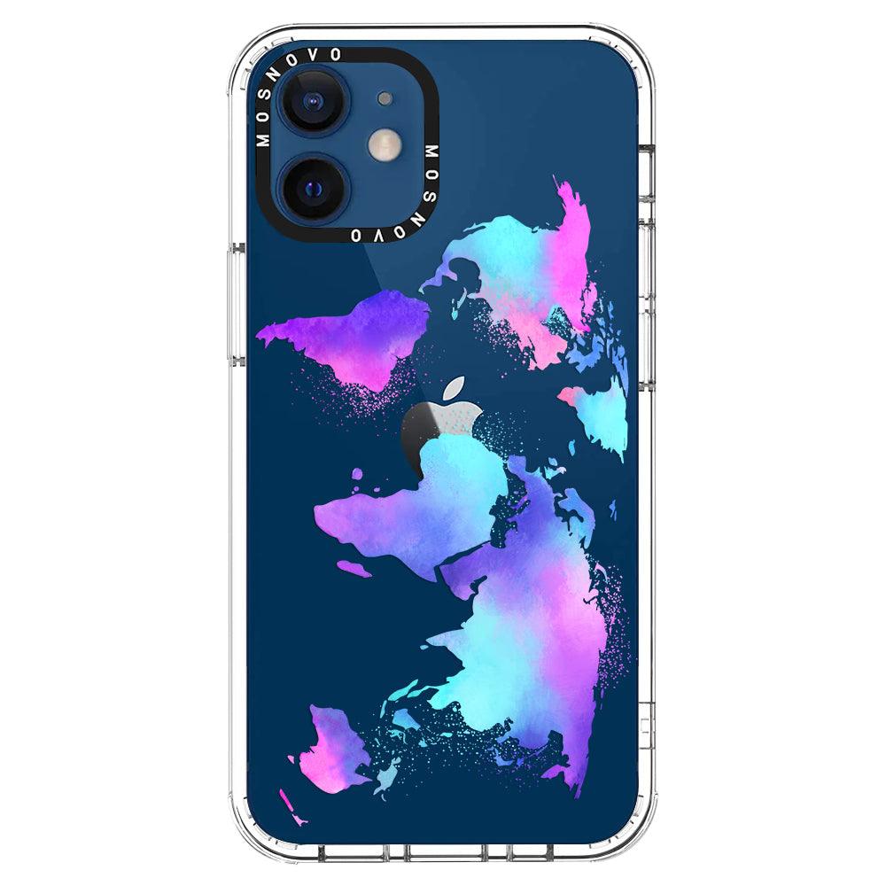Psychedelic World Map Phone Case - iPhone 12 Case - MOSNOVO
