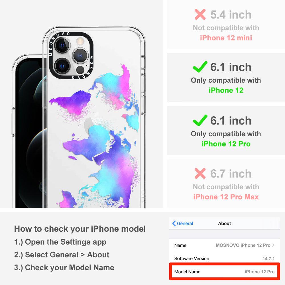 Psychedelic World Map Phone Case - iPhone 12 Pro Case - MOSNOVO