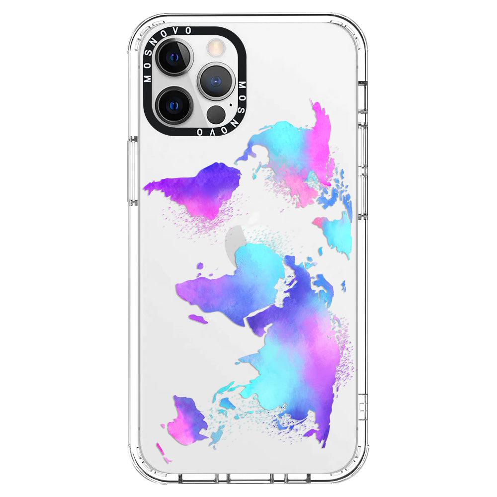 Psychedelic World Map Phone Case - iPhone 12 Pro Max Case - MOSNOVO