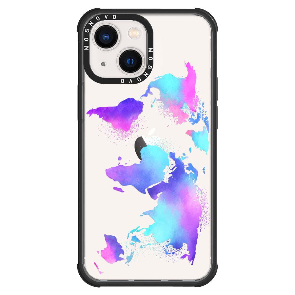 Psychedelic World Map Phone Case - iPhone 13 Case - MOSNOVO