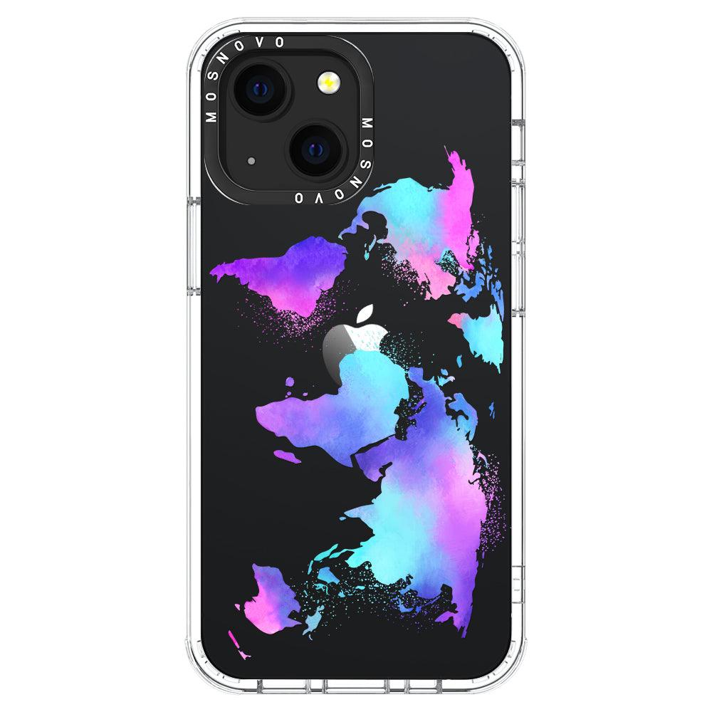 Psychedelic World Map Phone Case - iPhone 13 Case - MOSNOVO