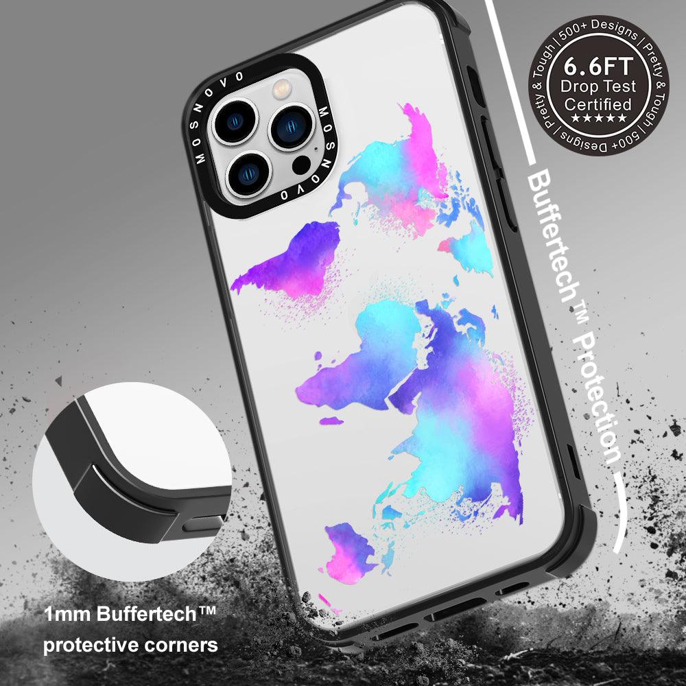 Psychedelic World Map Phone Case - iPhone 13 Pro Max Case - MOSNOVO