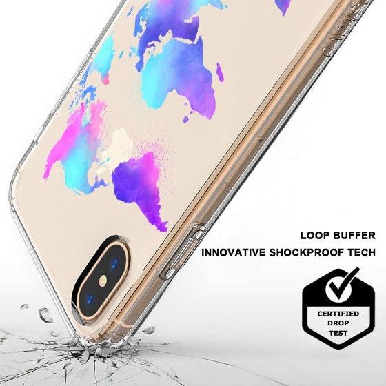 Psychedelic World Map Phone Case - iPhone XS Case - MOSNOVO
