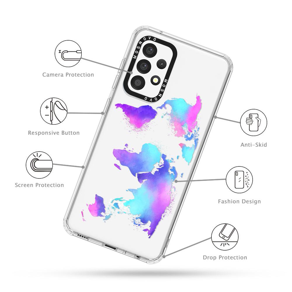 Psychedelic World Map Phone Case - Samsung Galaxy A52 & A52s Case - MOSNOVO