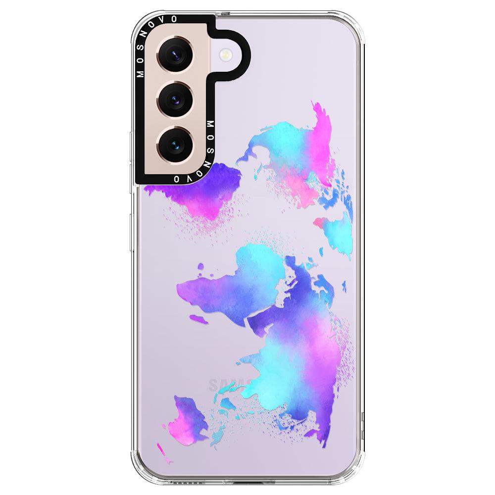 Psychedelic World Map Phone Case - Samsung Galaxy S22 Plus Case - MOSNOVO