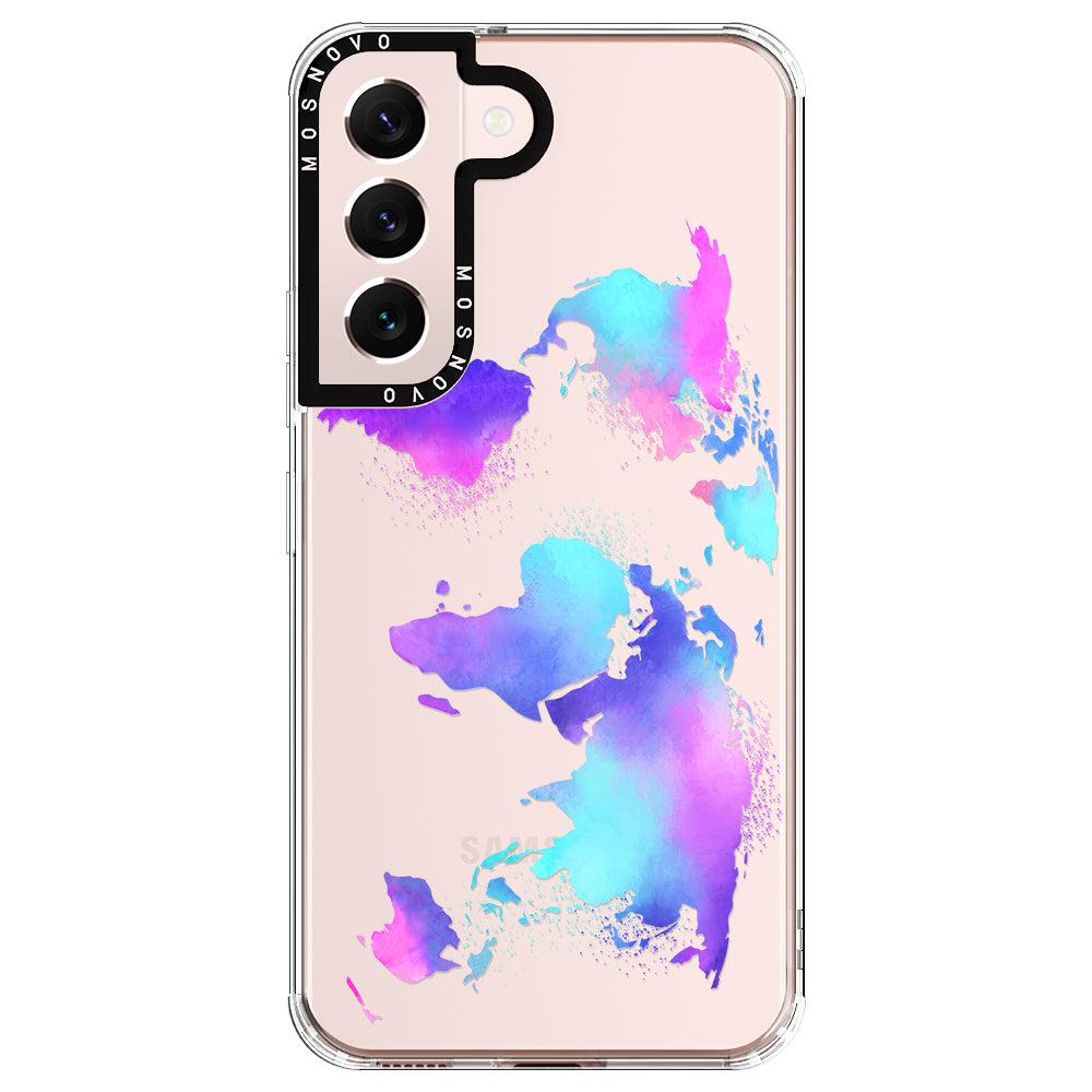 Psychedelic World Map Phone Case - Samsung Galaxy S22 Plus Case - MOSNOVO