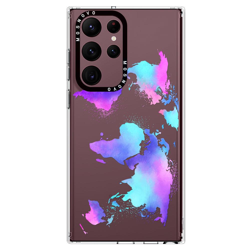 Psychedelic World Map Phone Case - Samsung Galaxy S22 Ultra Case - MOSNOVO