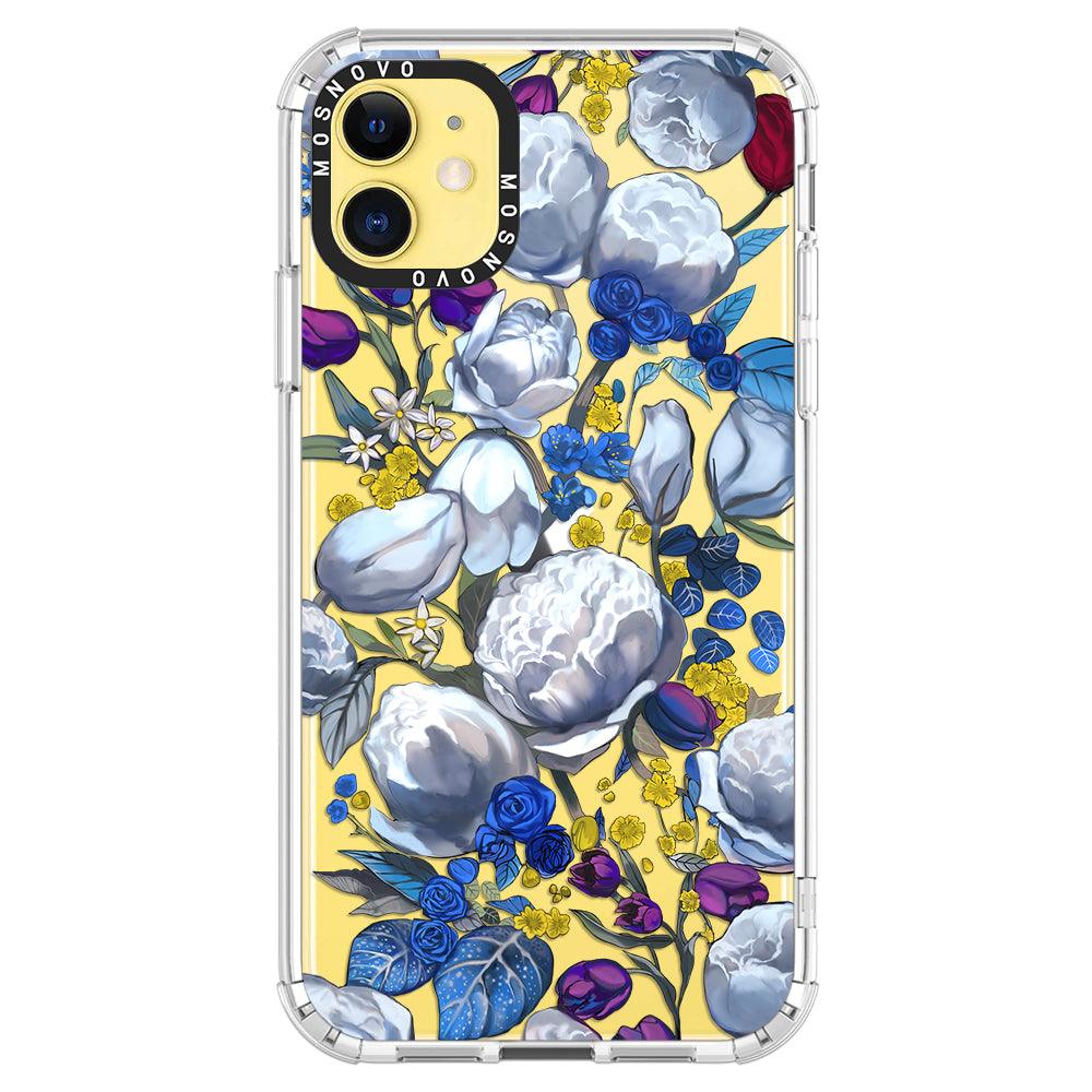 Purple Blue Floral Phone Case - iPhone 11 Case - MOSNOVO