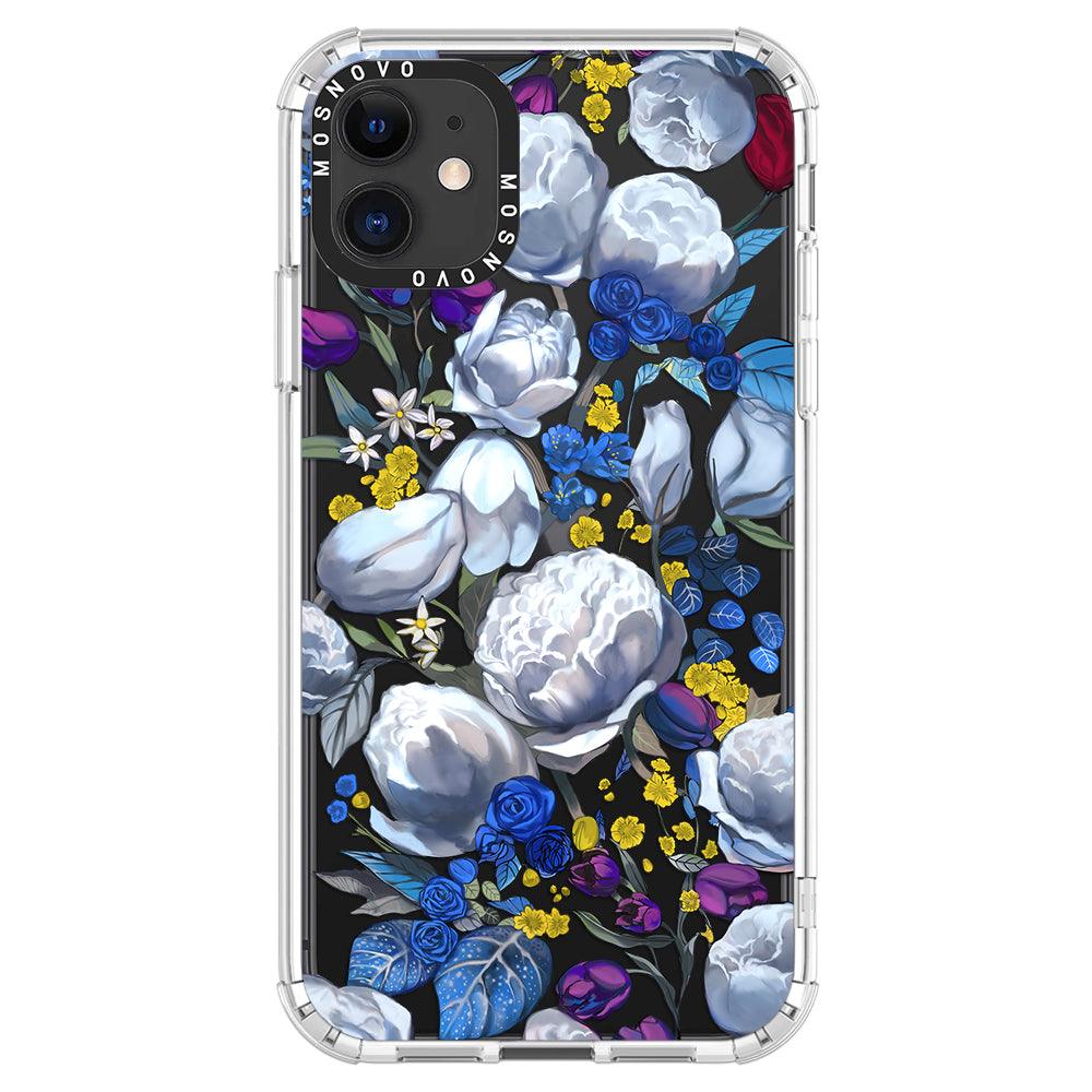 Purple Blue Floral Phone Case - iPhone 11 Case - MOSNOVO