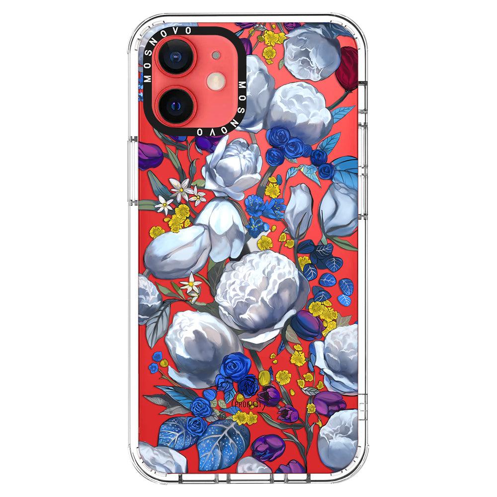 Purple Blue Floral Phone Case - iPhone 12 Case - MOSNOVO