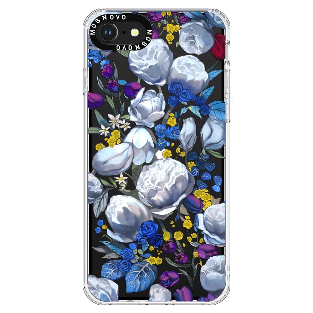 Purple Blue Floral Phone Case - iPhone SE 2020 Case - MOSNOVO