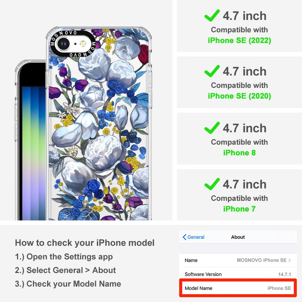 Purple Blue Floral Phone Case - iPhone SE 2020 Case - MOSNOVO