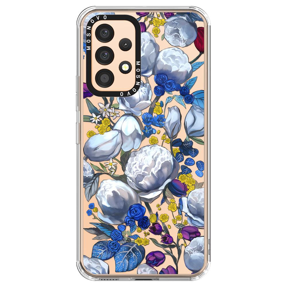 Purple Blue Floral Phone Case - Samsung Galaxy A53 Case - MOSNOVO