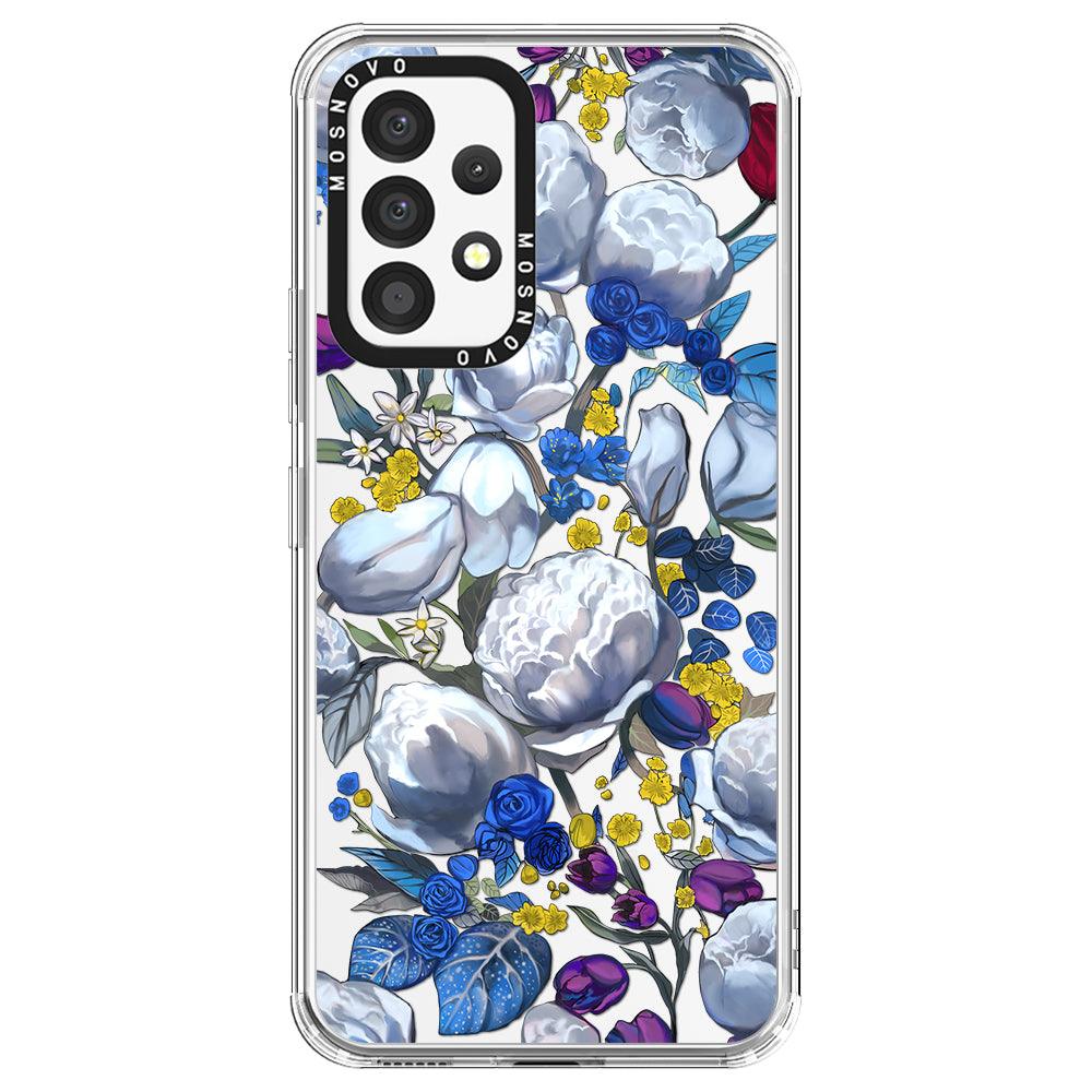 Purple Blue Floral Phone Case - Samsung Galaxy A53 Case - MOSNOVO
