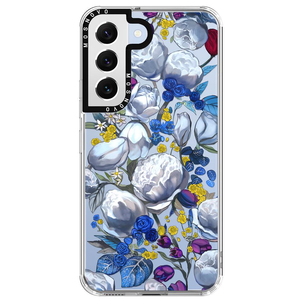 Purple Blue Floral Phone Case - Samsung Galaxy S22 Case - MOSNOVO