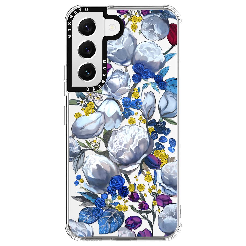 Purple Blue Floral Phone Case - Samsung Galaxy S22 Plus Case - MOSNOVO