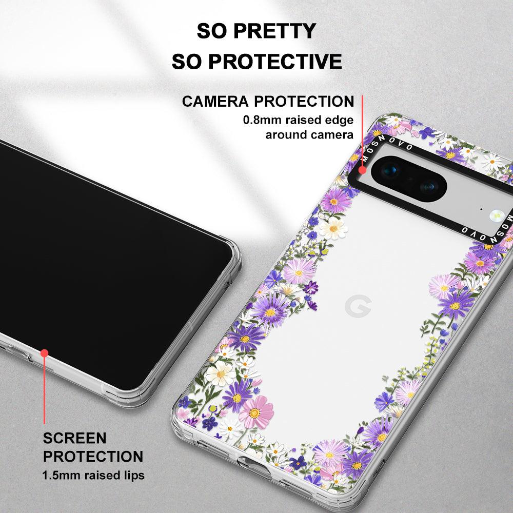 Purple Daisy Garden Phone Case - Google Pixel 7 Case - MOSNOVO