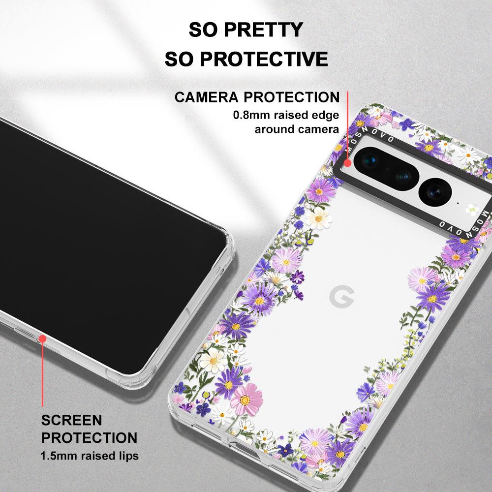 Purple Daisy Garden Phone Case - Google Pixel 7 Pro Case - MOSNOVO