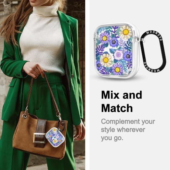 Purple Floral AirPods 1/2 Case - MOSNOVO