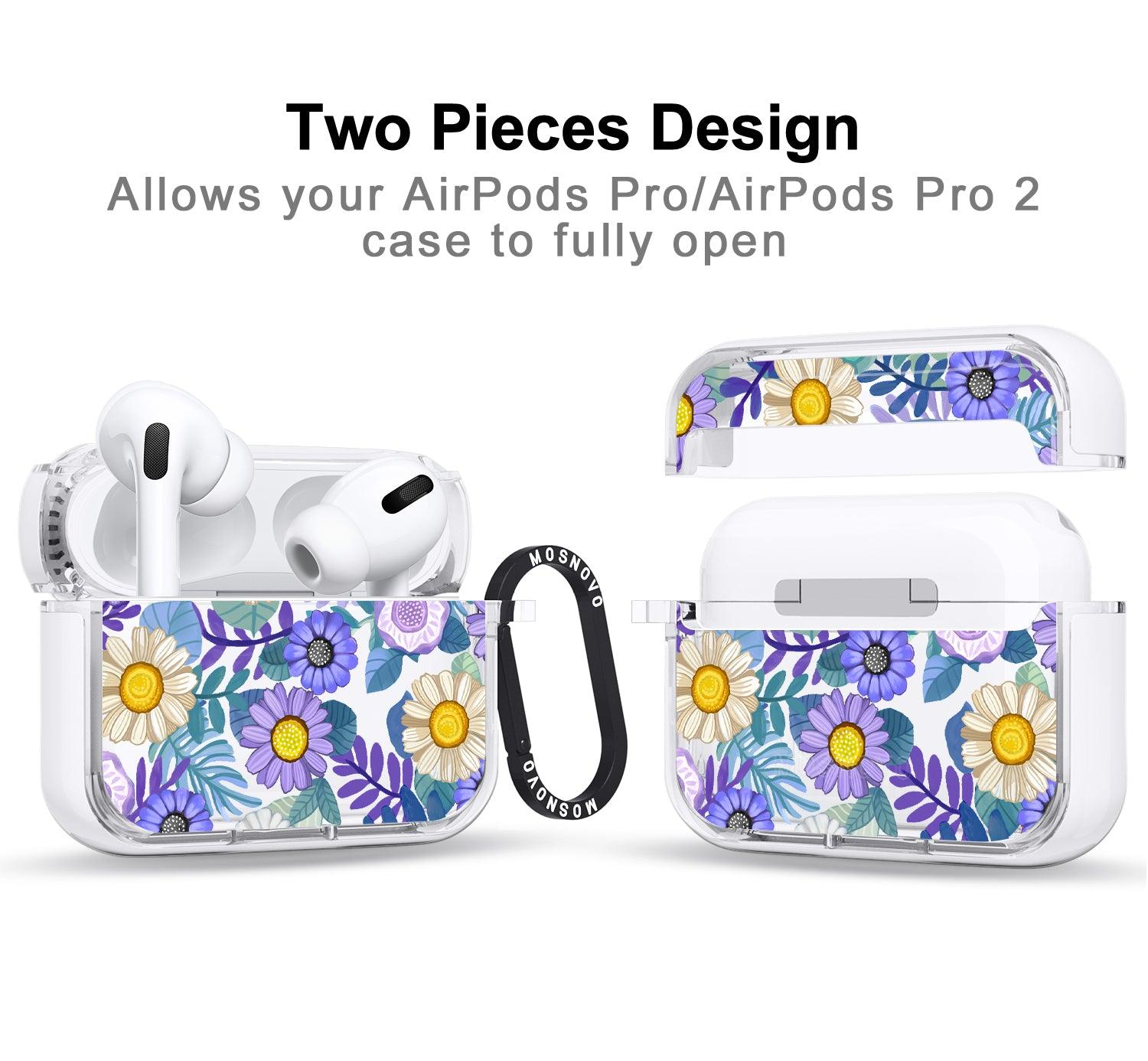 Purple Floral AirPods Pro 2 Case (2nd Generation) - MOSNOVO