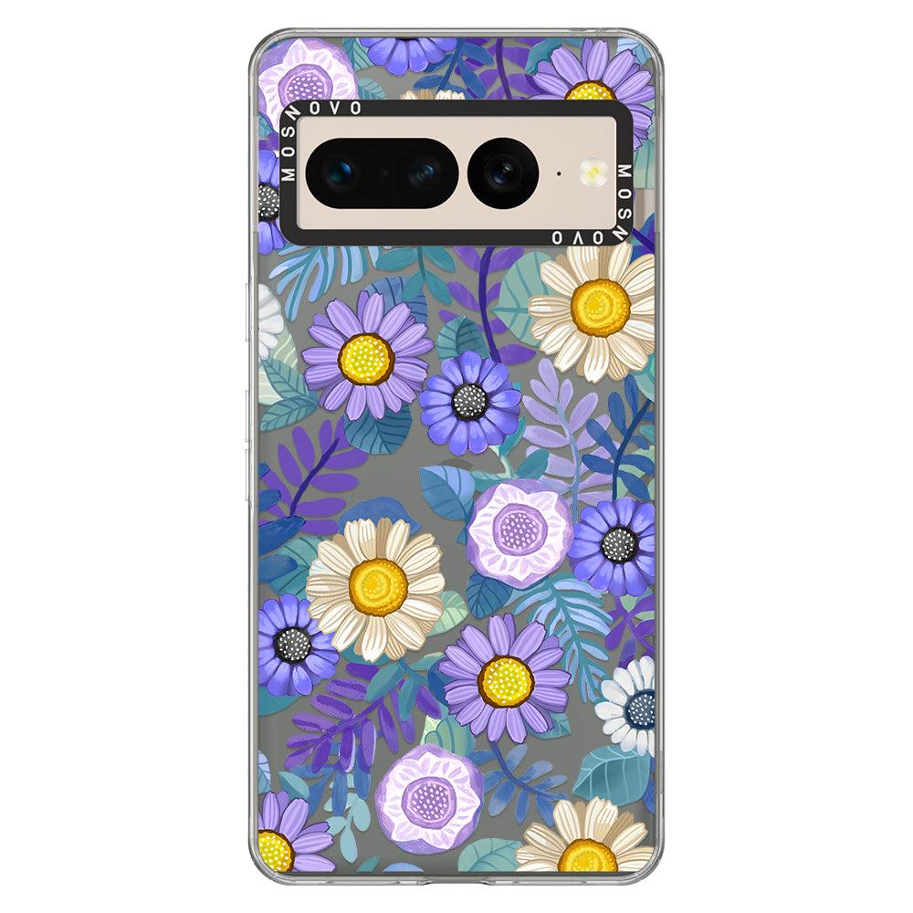 Purple Floral Phone Case - Google Pixel 7 Pro Case - MOSNOVO